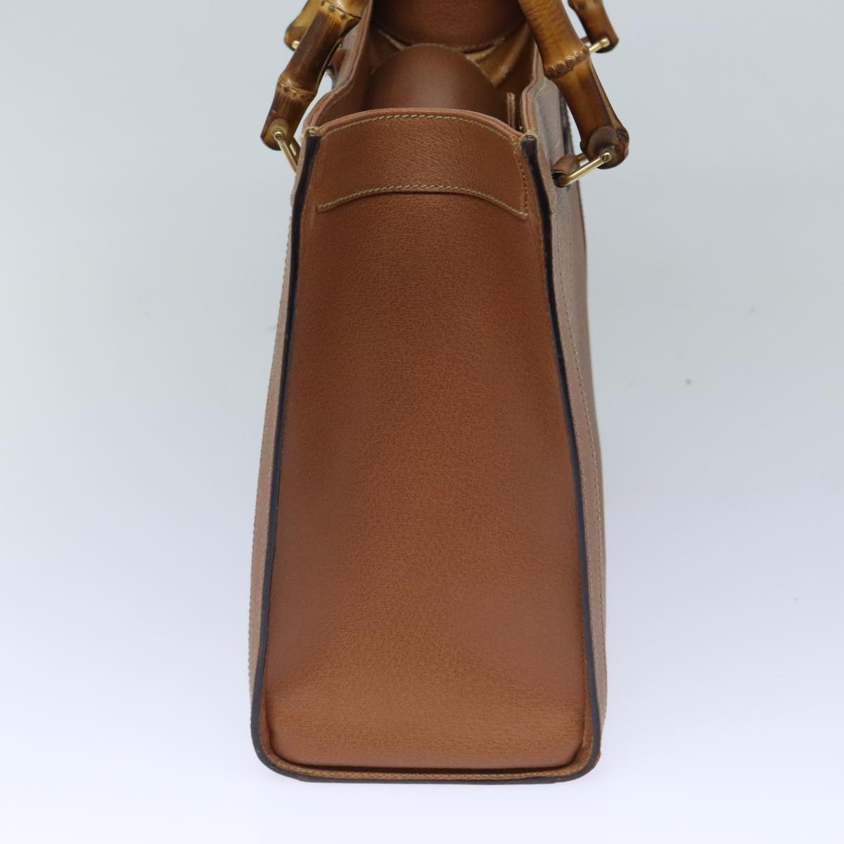 GUCCI Bamboo Hand Bag Leather Brown Gold 002 1186 0260 91413