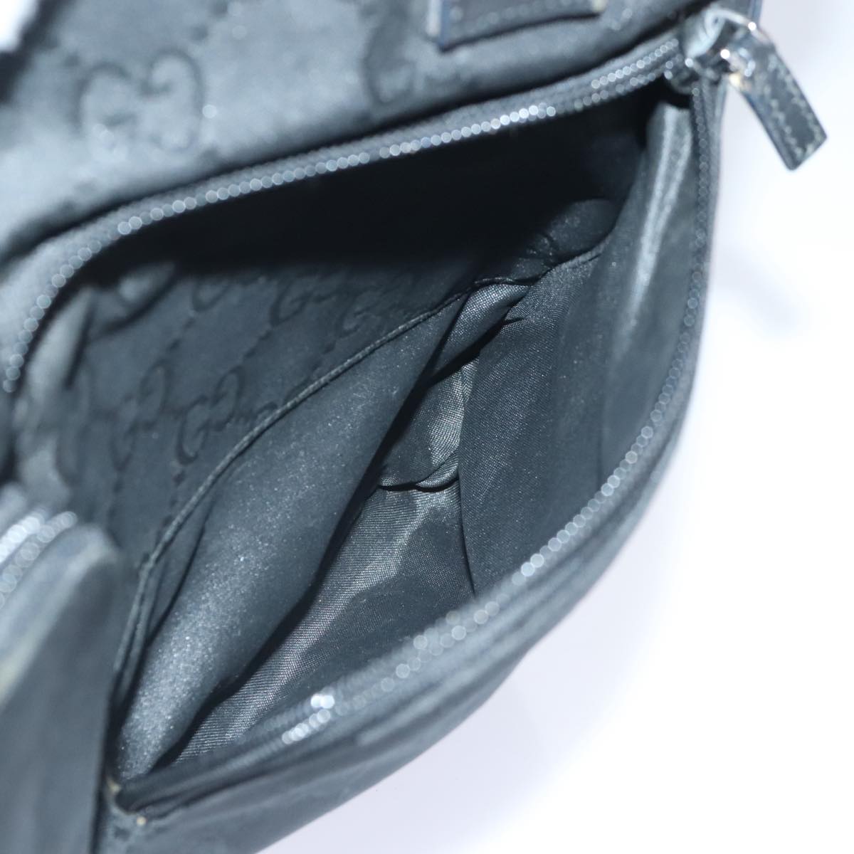 GUCCI GG Canvas Shoulder Bag Nylon Black 91479