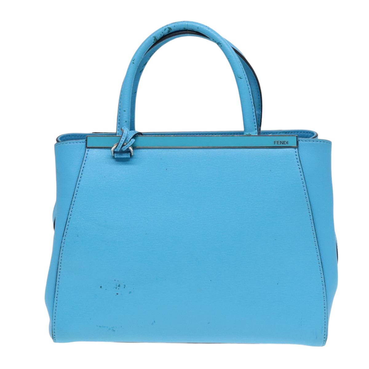 FENDI To joule Hand Bag Leather 2way Blue Silver 91658
