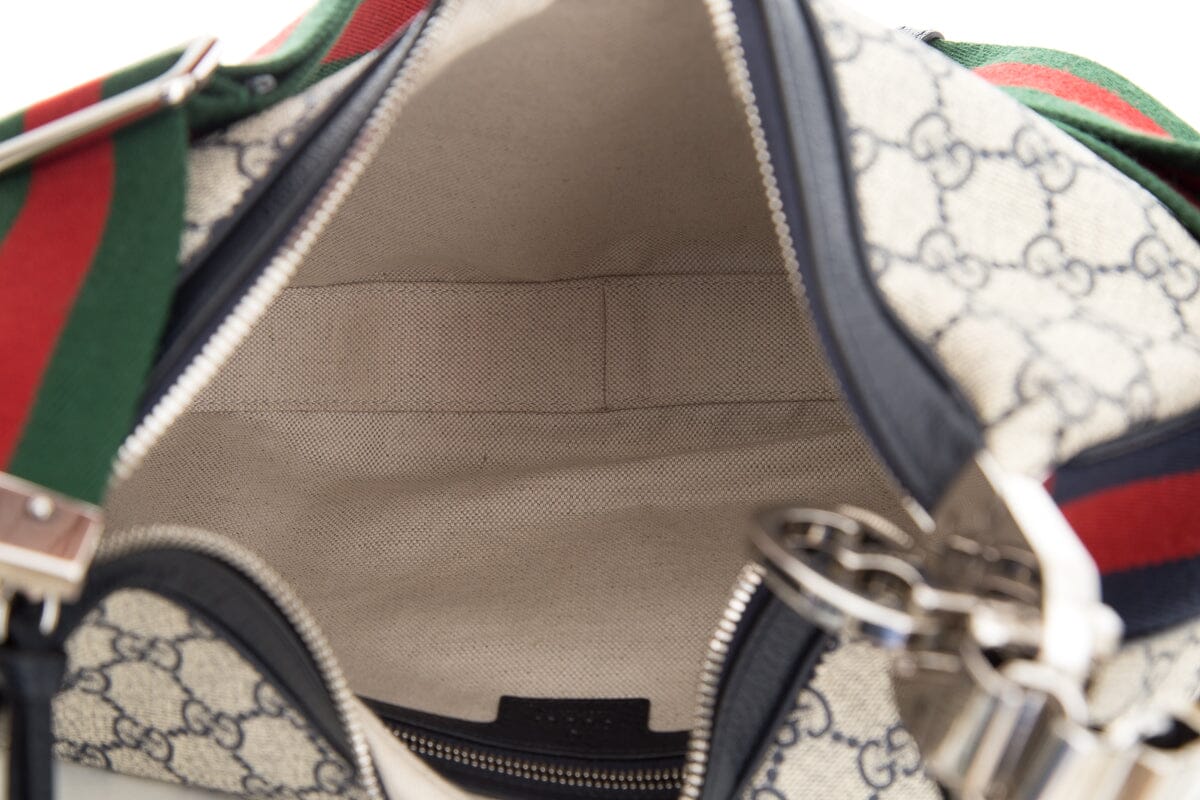 Gucci Navy Attache GG Supreme Handbag