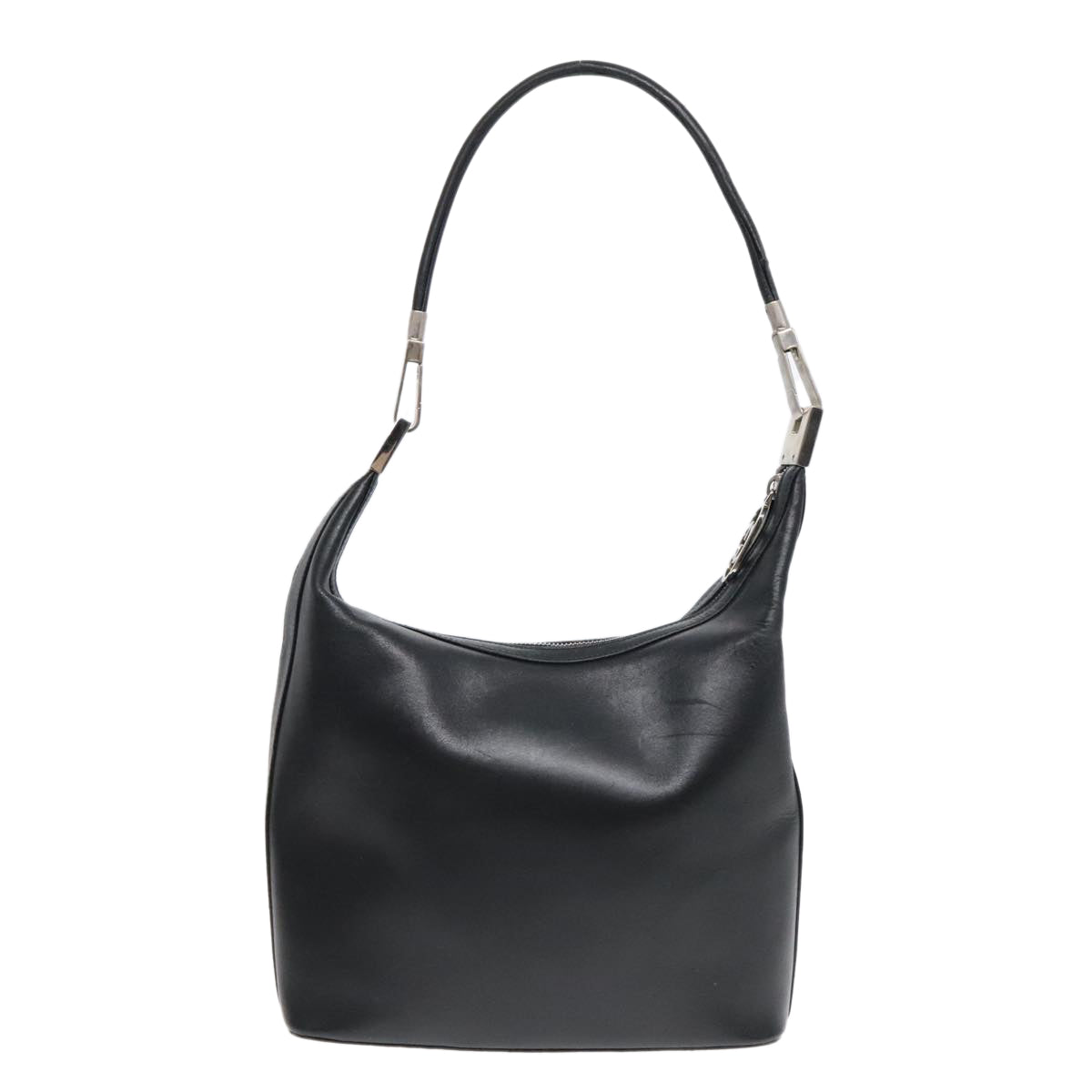GUCCI Shoulder Bag Leather Black Silver 001 3814 91702