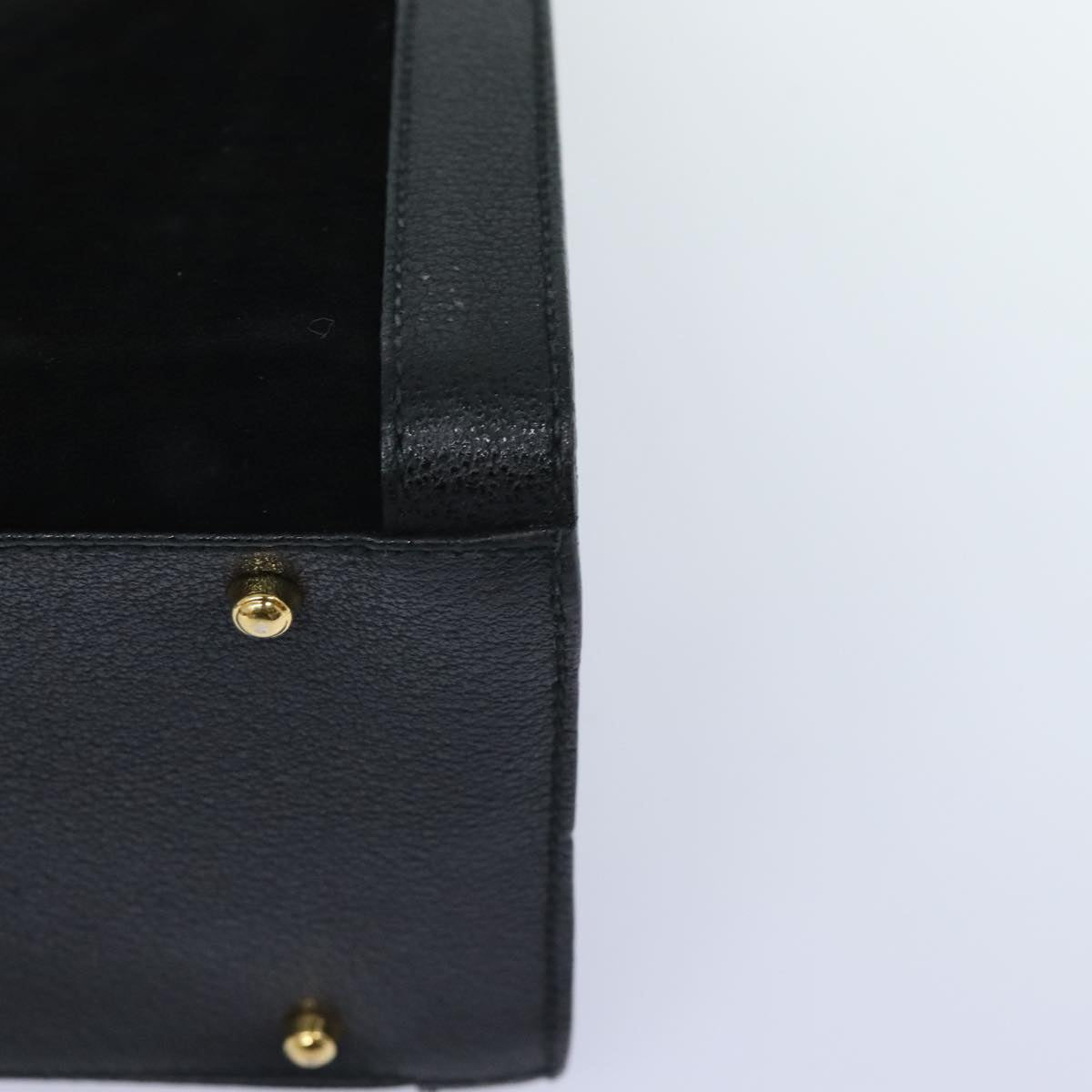 GUCCI Bamboo Hand Bag Suede Black Gold 002 1095 0260 91707