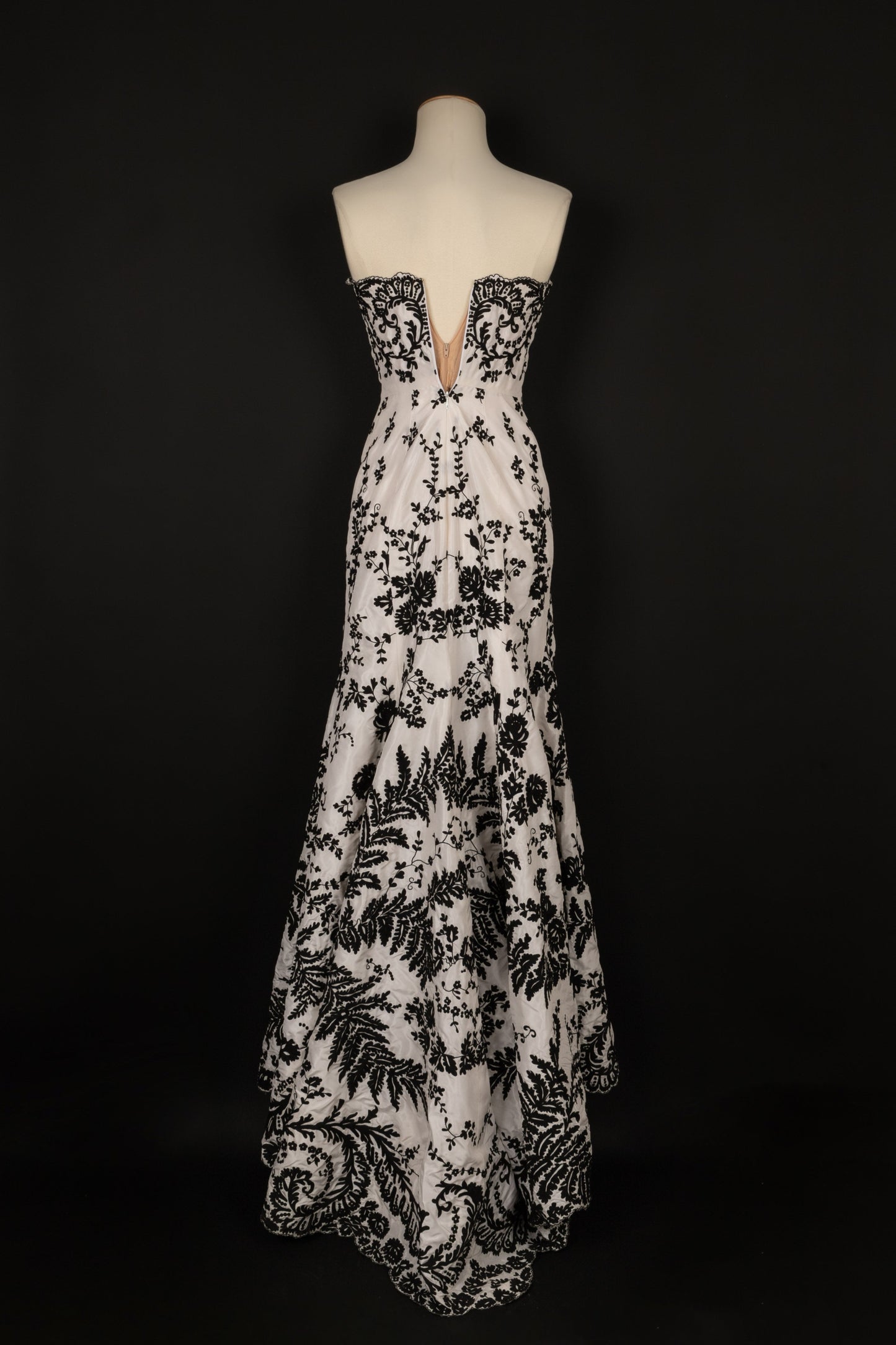 Longue robe bustier Oscar de la Renta