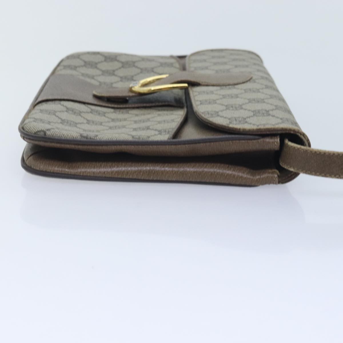 GUCCI GG Supreme Shoulder Bag PVC Leather Beige Gold 91816