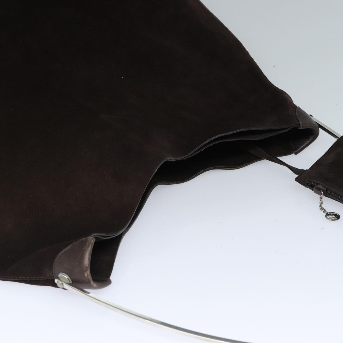 GUCCI Shoulder Bag Suede Brown Silver 001 2853 1991 5 91839