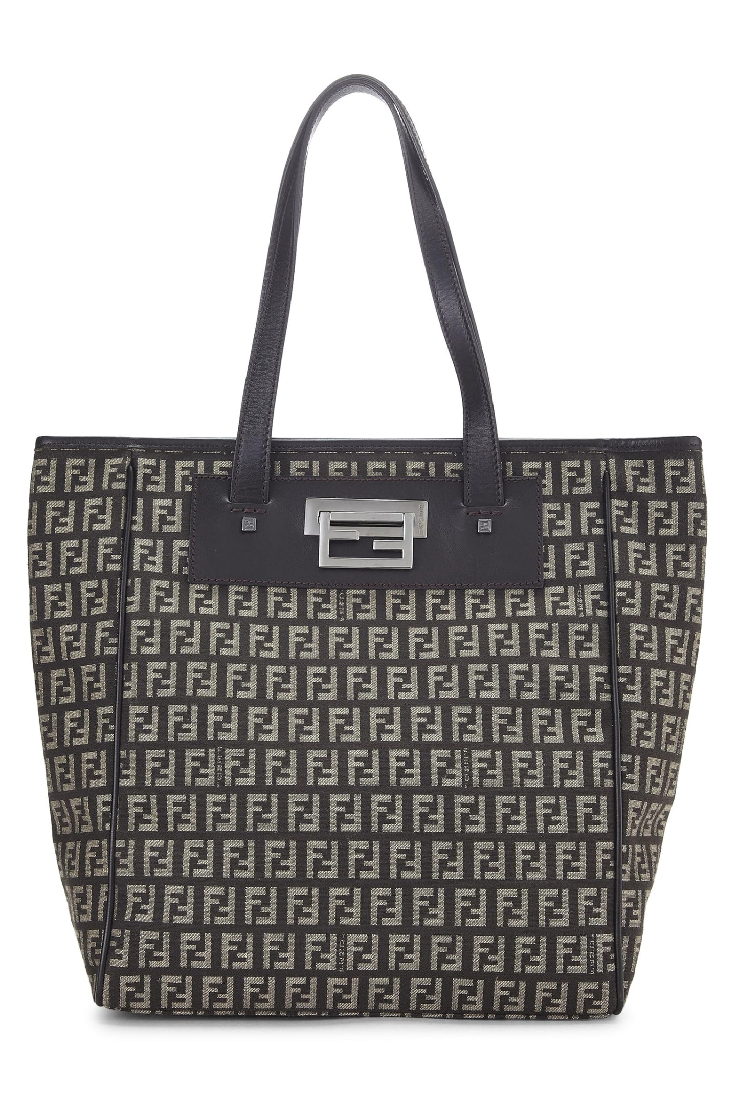 Fendi,  Brown Zucchino Canvas Tote, Brown