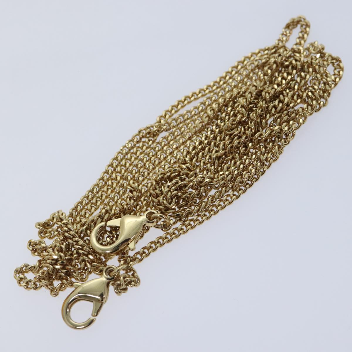 FENDI Chain Shoulder Bag Beads Orange Gold 91931