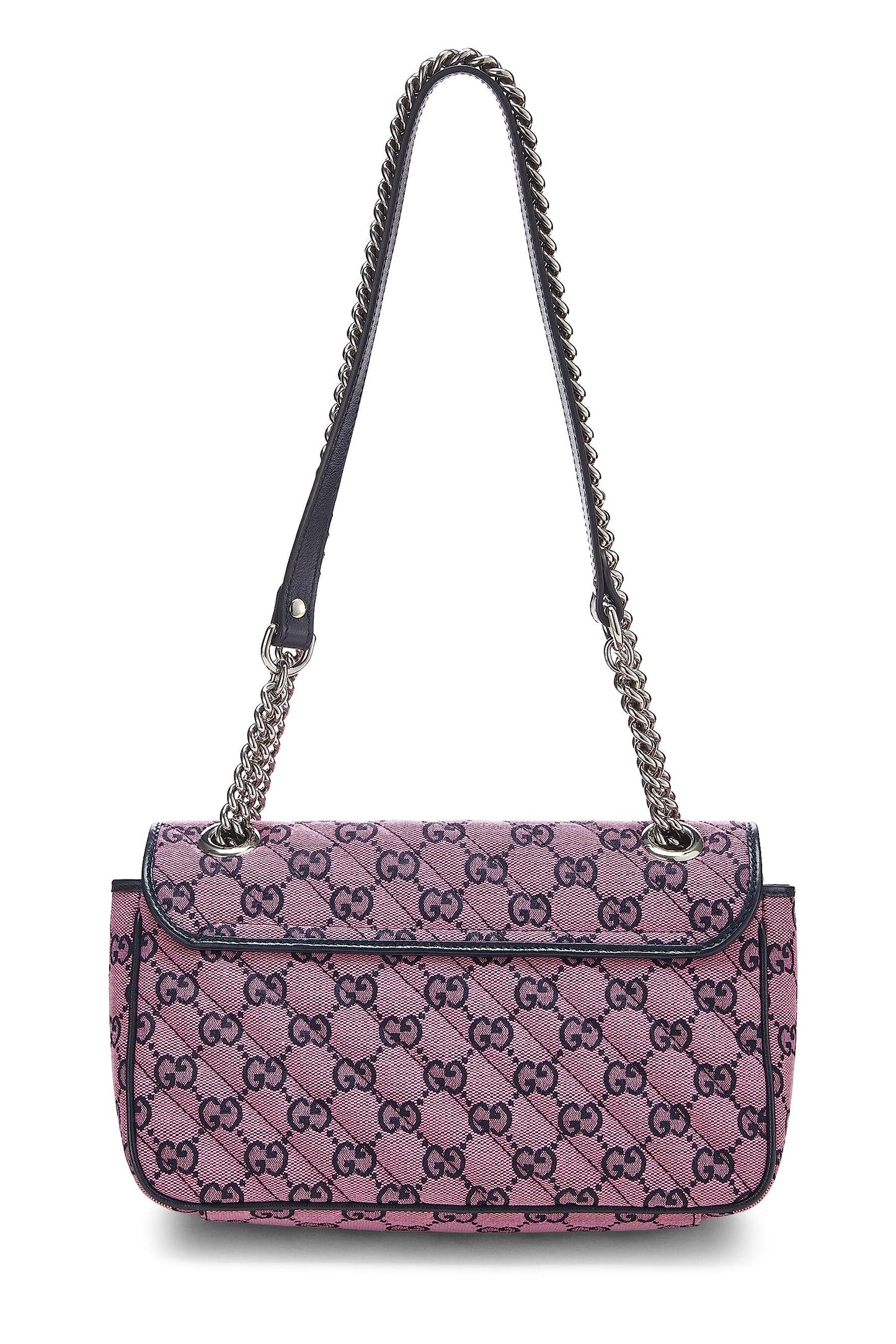 Gucci,  Pink Canvas GG Marmont Shoulder Bag Small, Pink