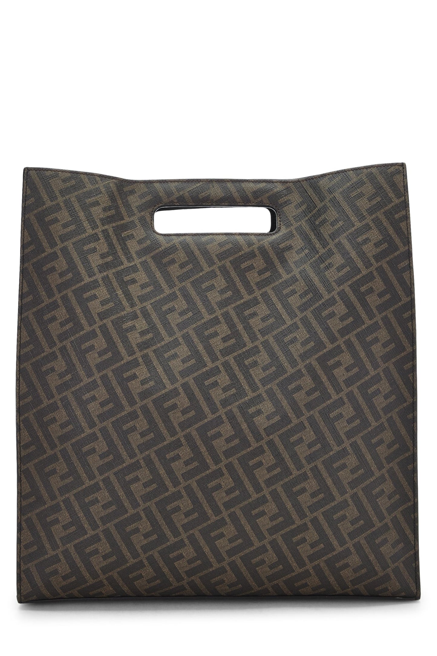 Fendi,  Brown Zucca Coated Canvas Tote, Black