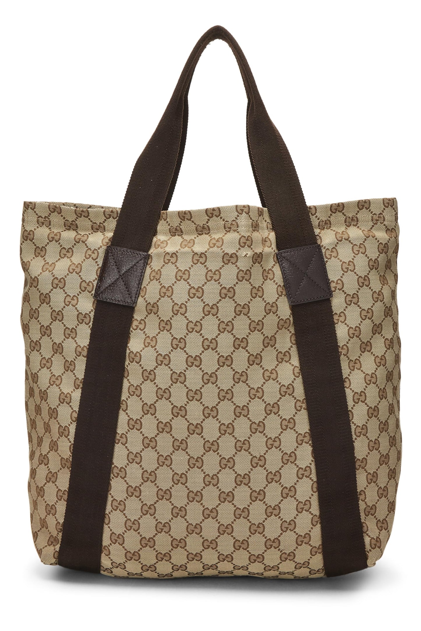 Gucci,  Original GG Canvas Flat Web Tote, Brown