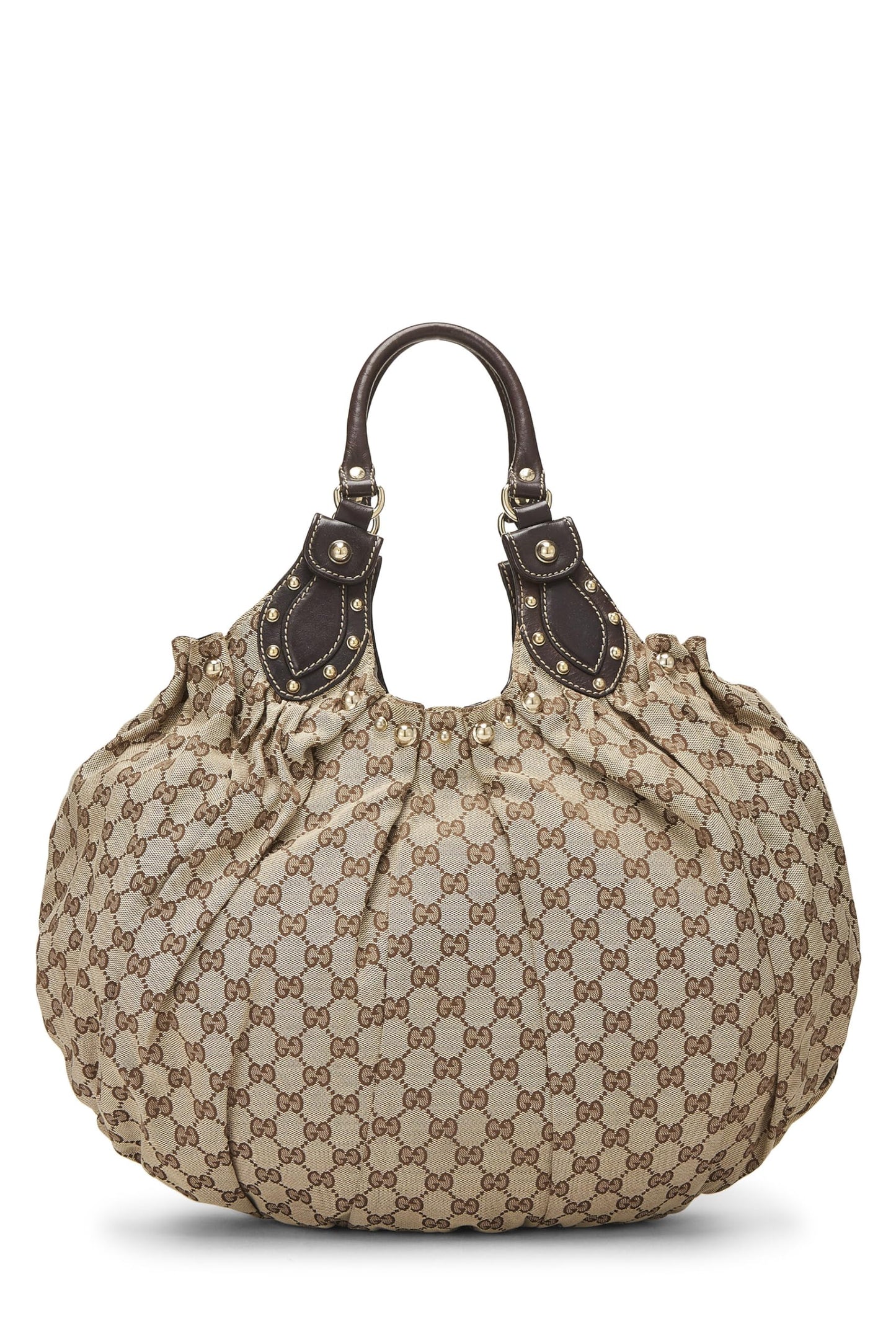 Gucci,  Brown Original GG Canvas Studded Pelham Tote Large, Brown