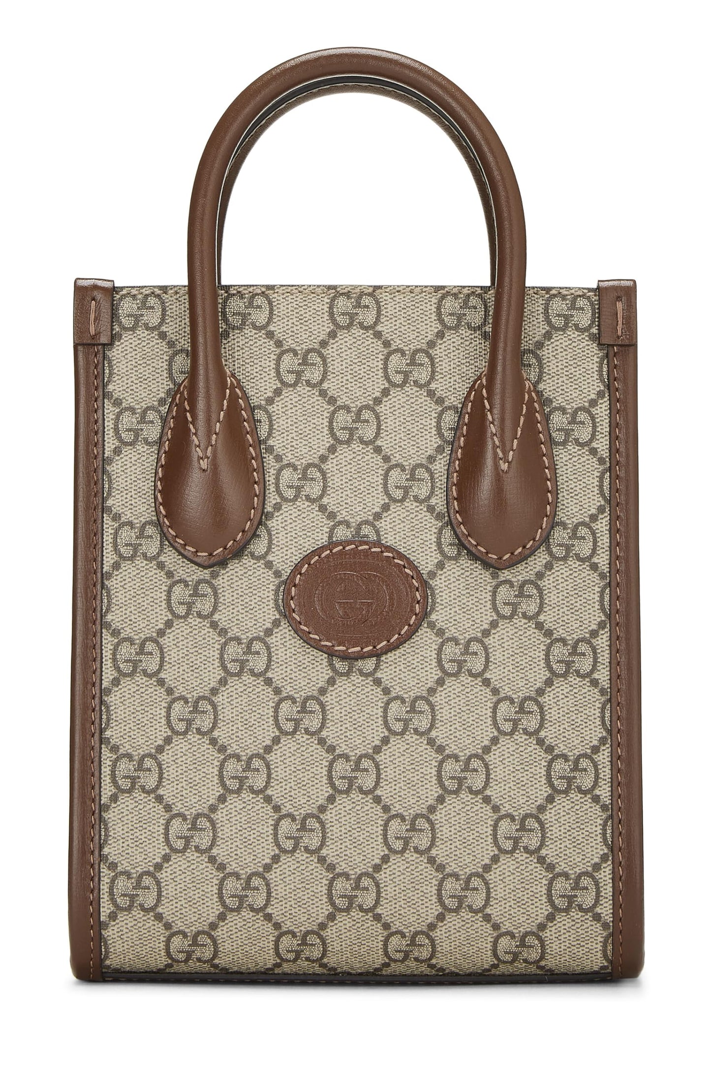 Gucci,  Brown Original GG Supreme Interlocking GG Tote Mini, Brown
