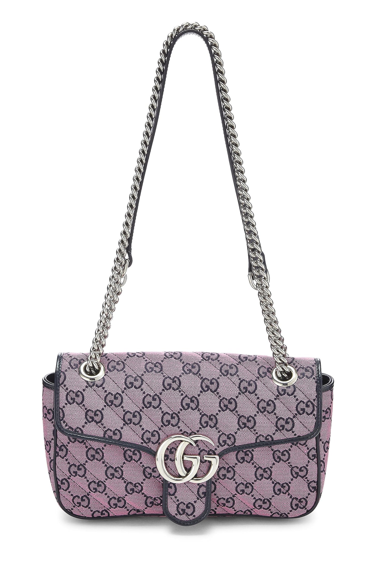 Gucci,  Pink Canvas GG Marmont Shoulder Bag Small, Pink
