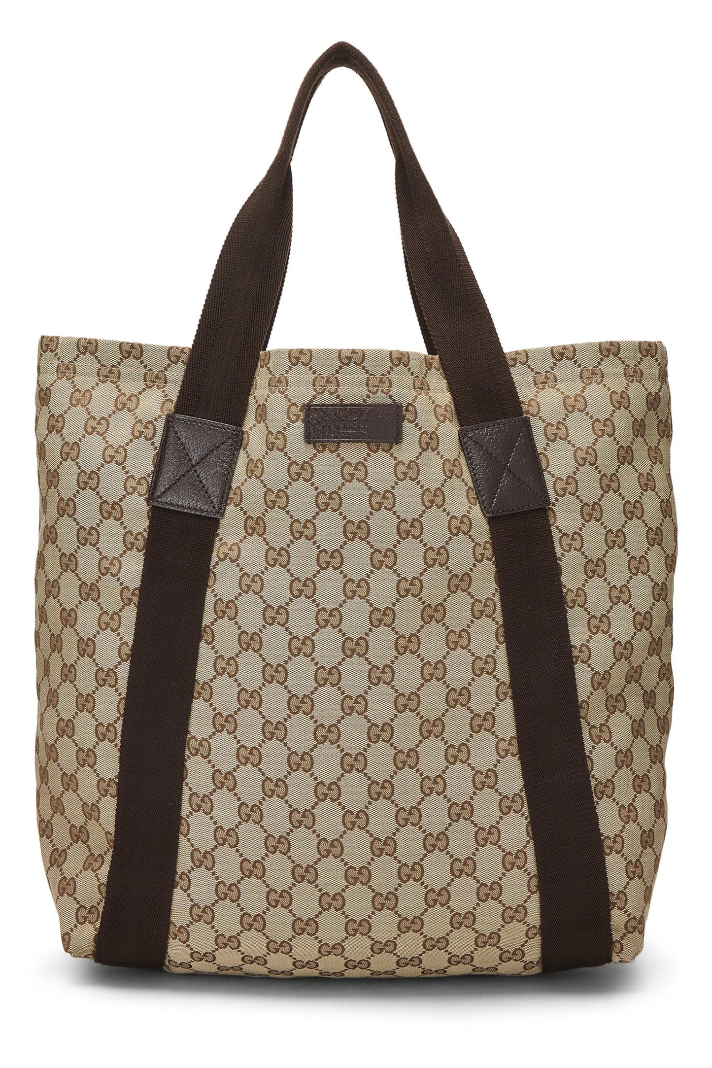 Gucci,  Original GG Canvas Flat Web Tote, Brown