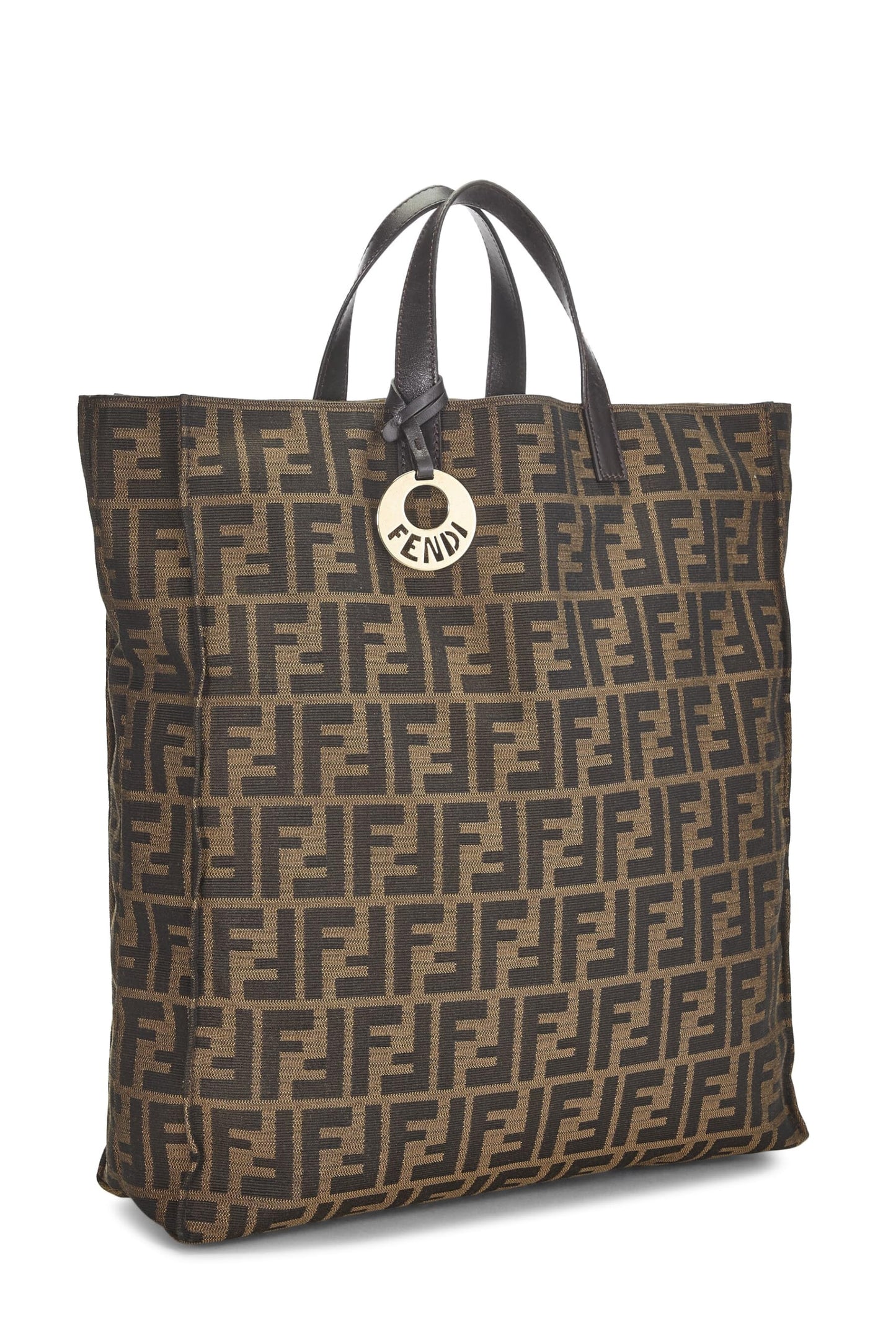 Fendi,  Brown Zucca Canvas Vertical Tote, Brown