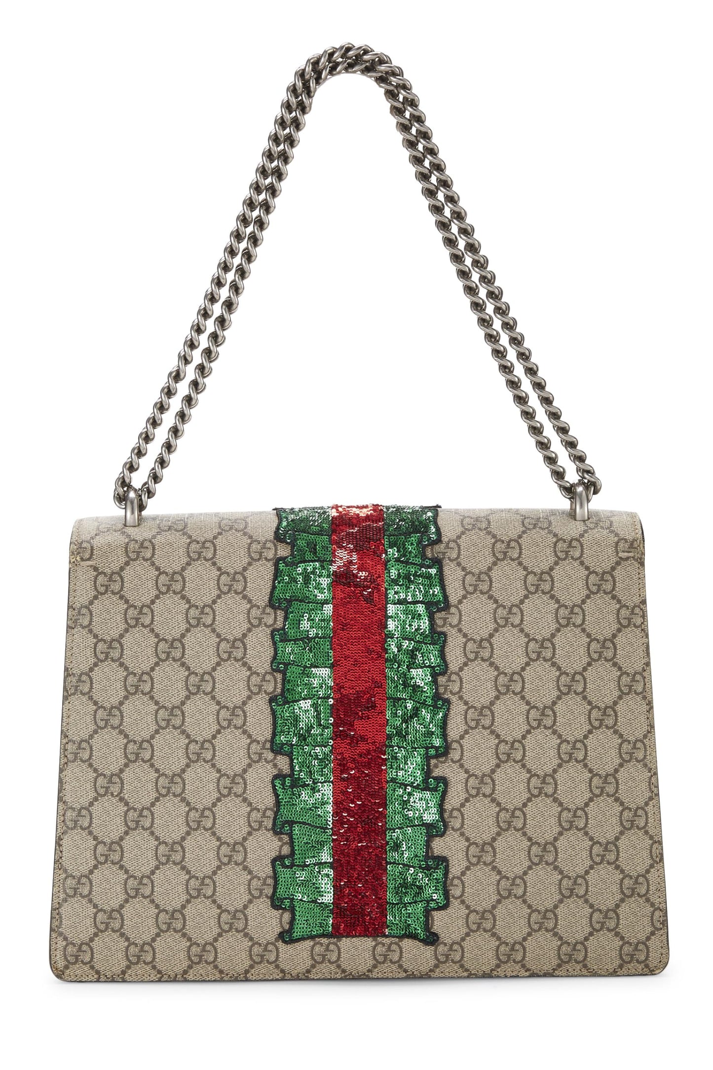 Gucci,  Multicolor Embroidered GG Supreme Canvas Dionysus Bag Medium, Brown