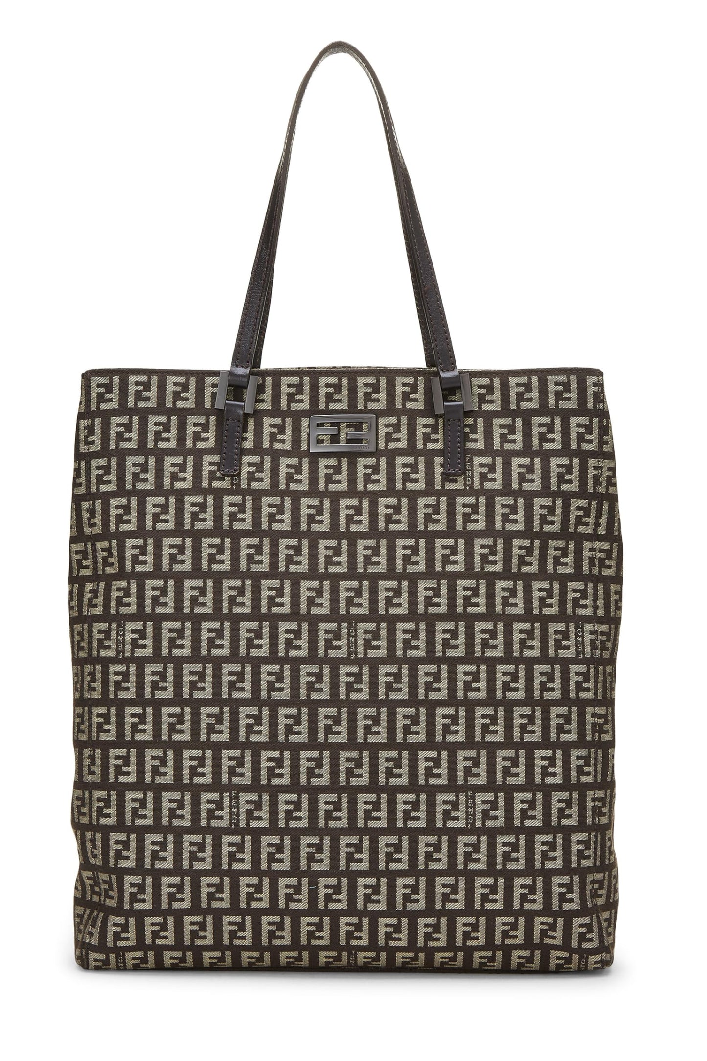 Fendi,  Brown Zucca Canvas Selleria Vertical Tote Small, Brown