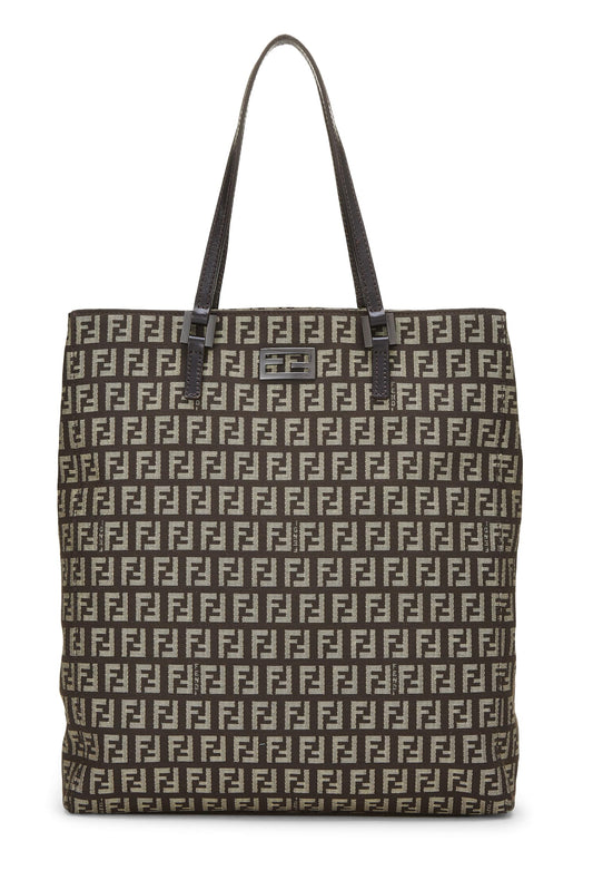 Fendi,  Brown Zucca Canvas Selleria Vertical Tote Small, Brown