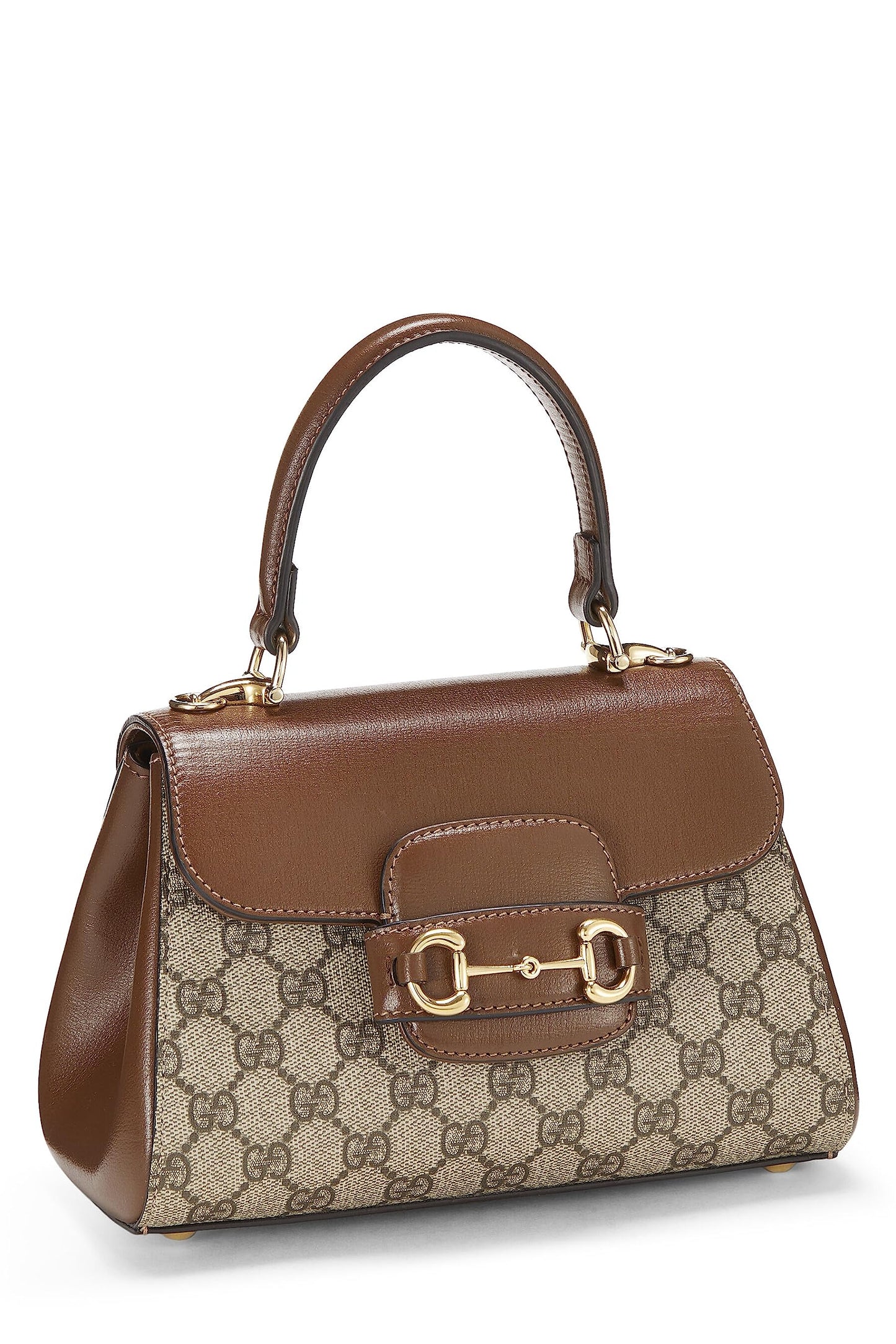 Gucci,  Brown GG Supreme Canvas 1955 Horsebit Handbag Mini, Brown