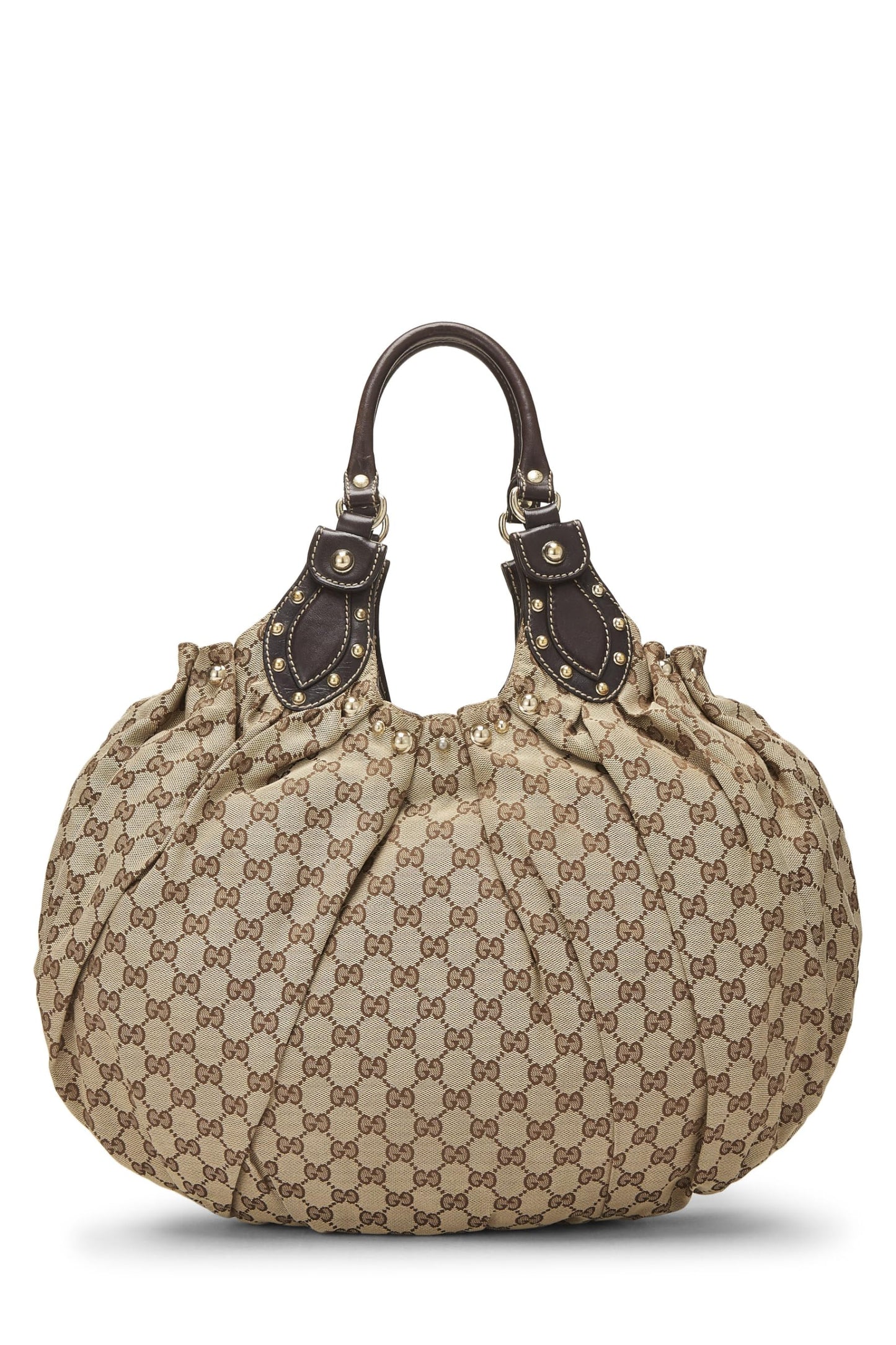 Gucci,  Brown Original GG Canvas Studded Pelham Tote Large, Brown