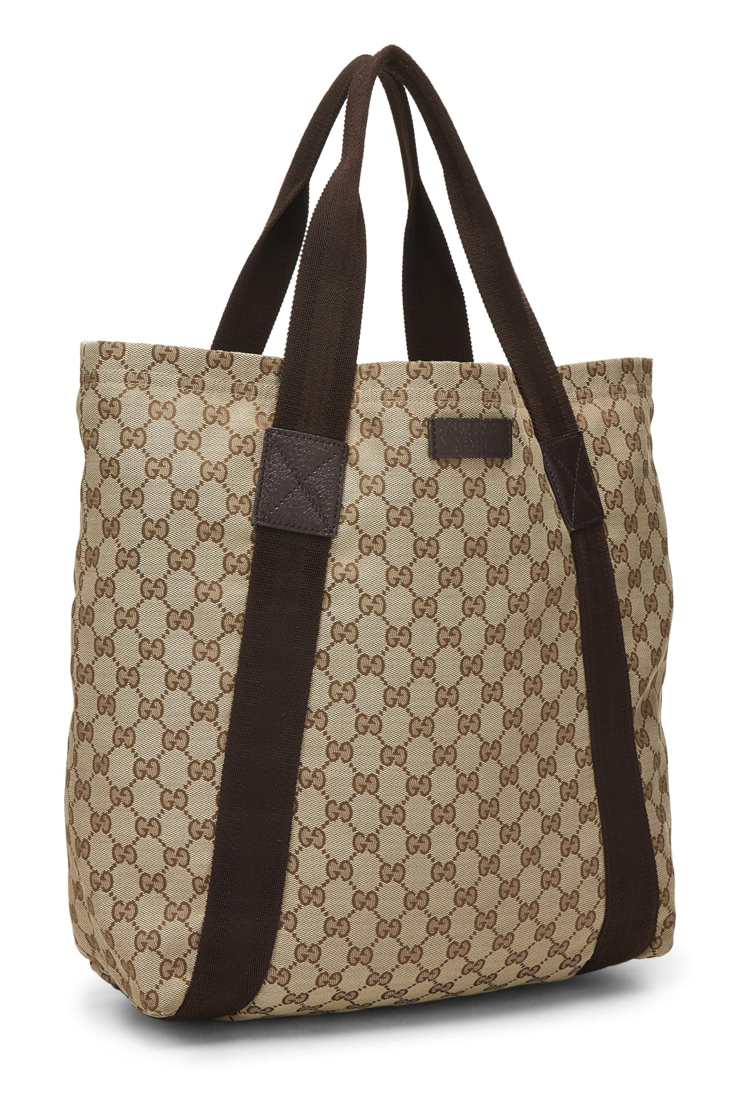 Gucci,  Original GG Canvas Flat Web Tote, Brown