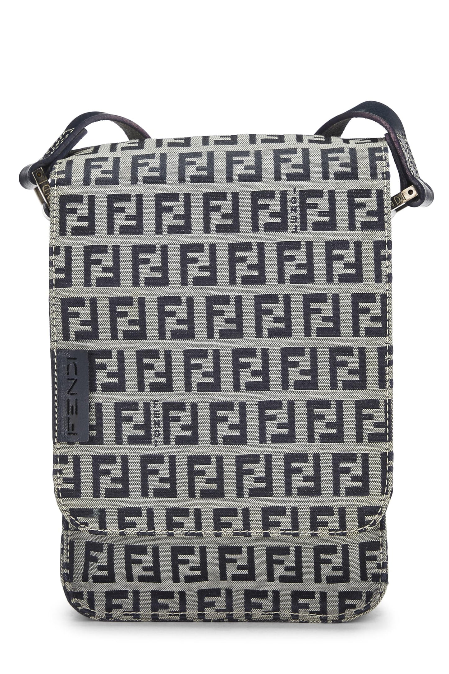 Fendi,  Navy Zucchino Canvas Messenger Bag, Navy