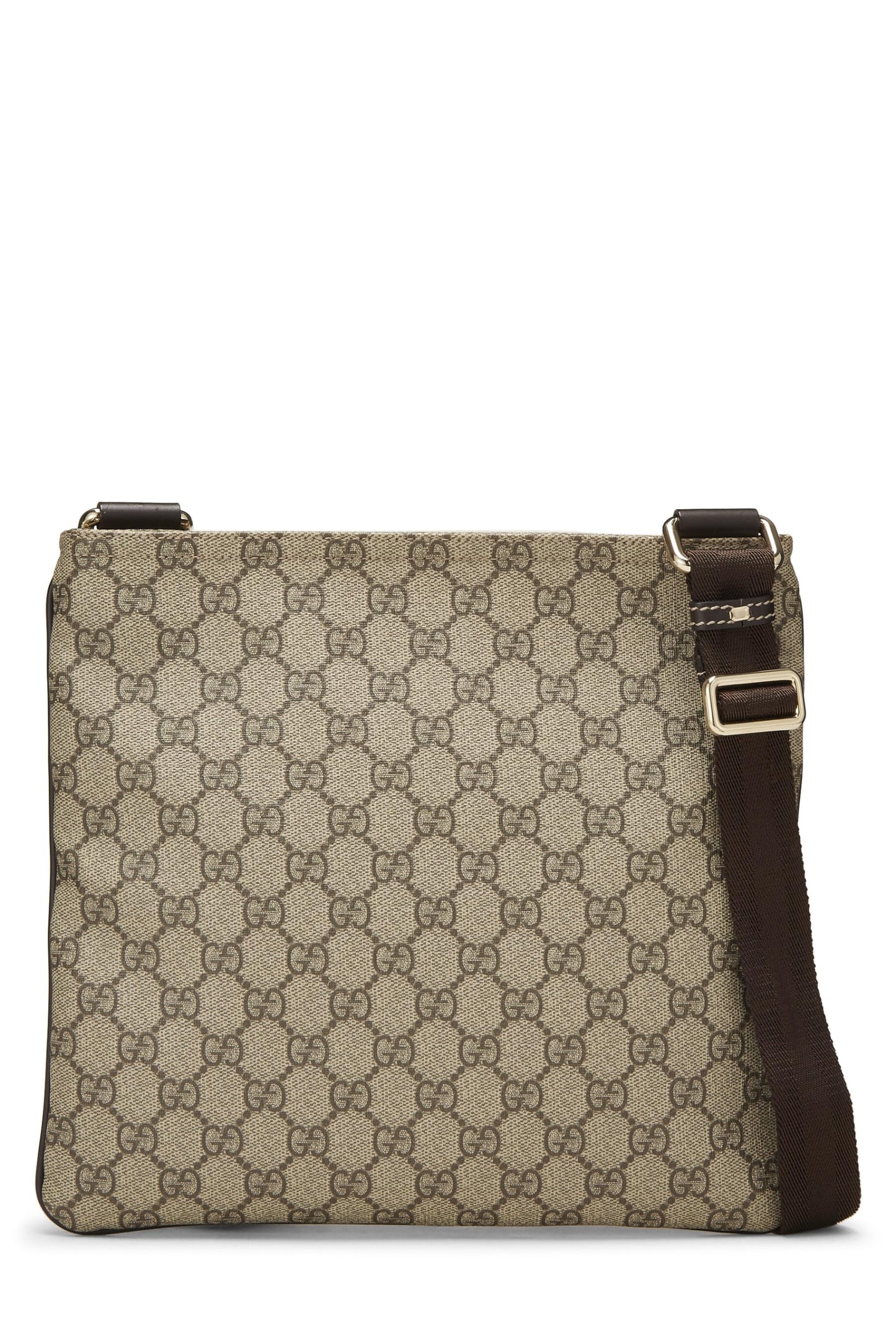 Gucci,  Original GG Supreme Canvas Flat Messenger Bag, Brown