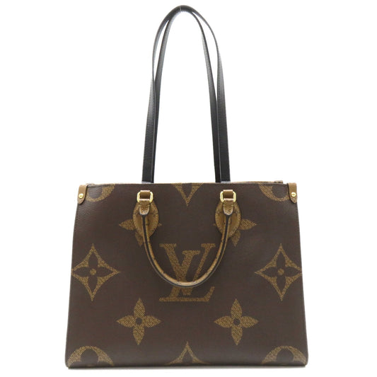 Louis Vuitton On The Go MM Tote Bag Tortoise Bag PVC ted Canvas Monogram Giant Reversee  Brown  M45321