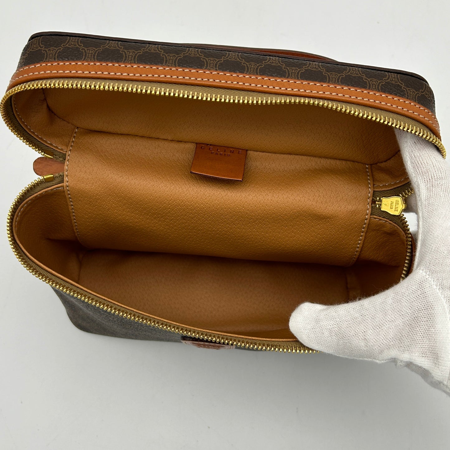 Celine Brown Macadam PVC Leather Handbag