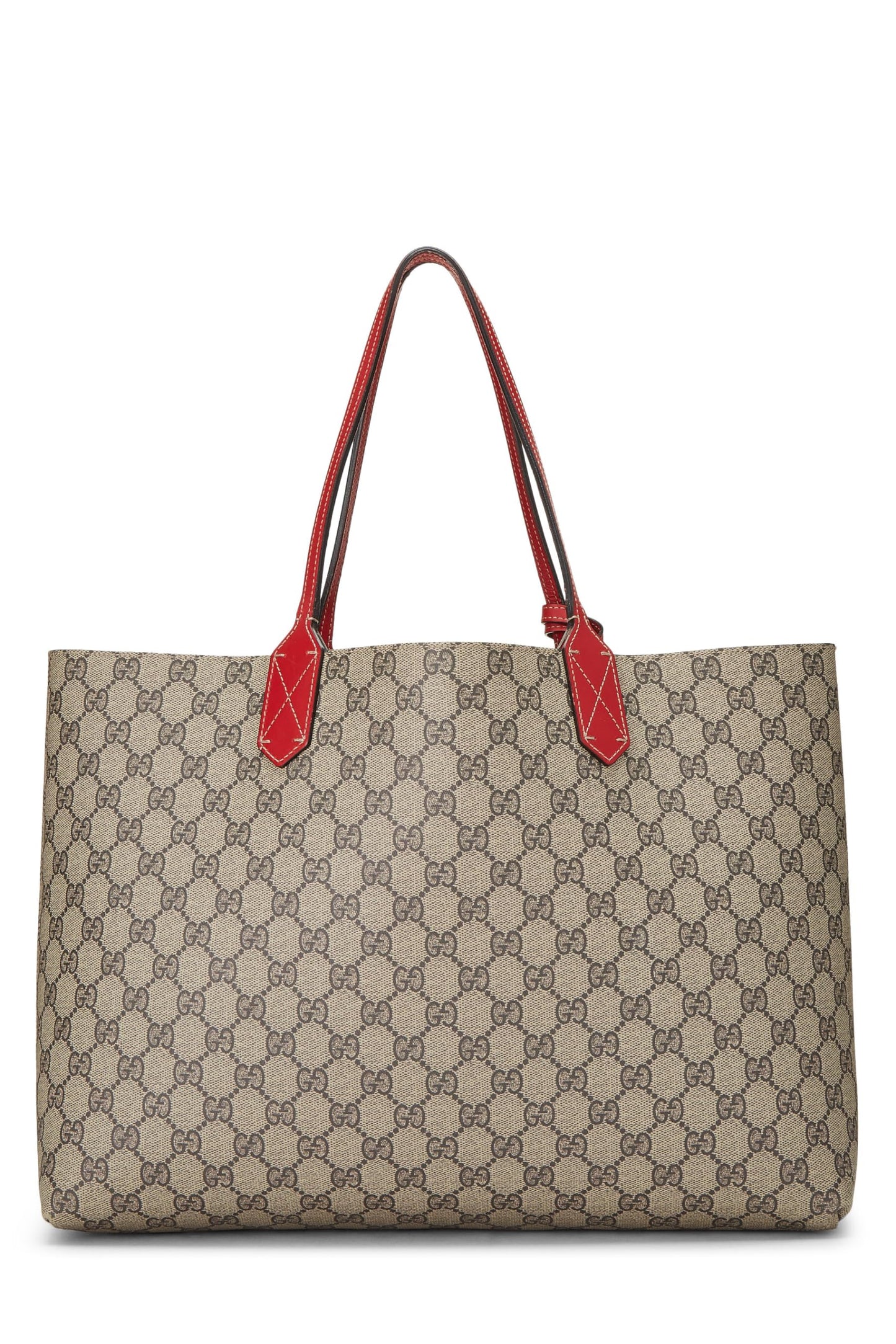 Gucci,  Red & Original GG Supreme Canvas Reversible Tote, Red