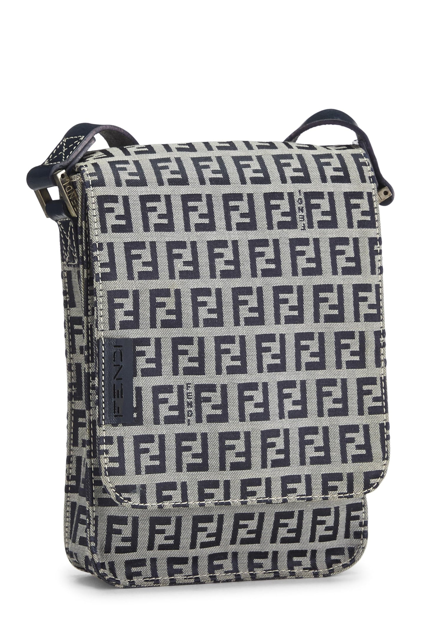 Fendi,  Navy Zucchino Canvas Messenger Bag, Navy