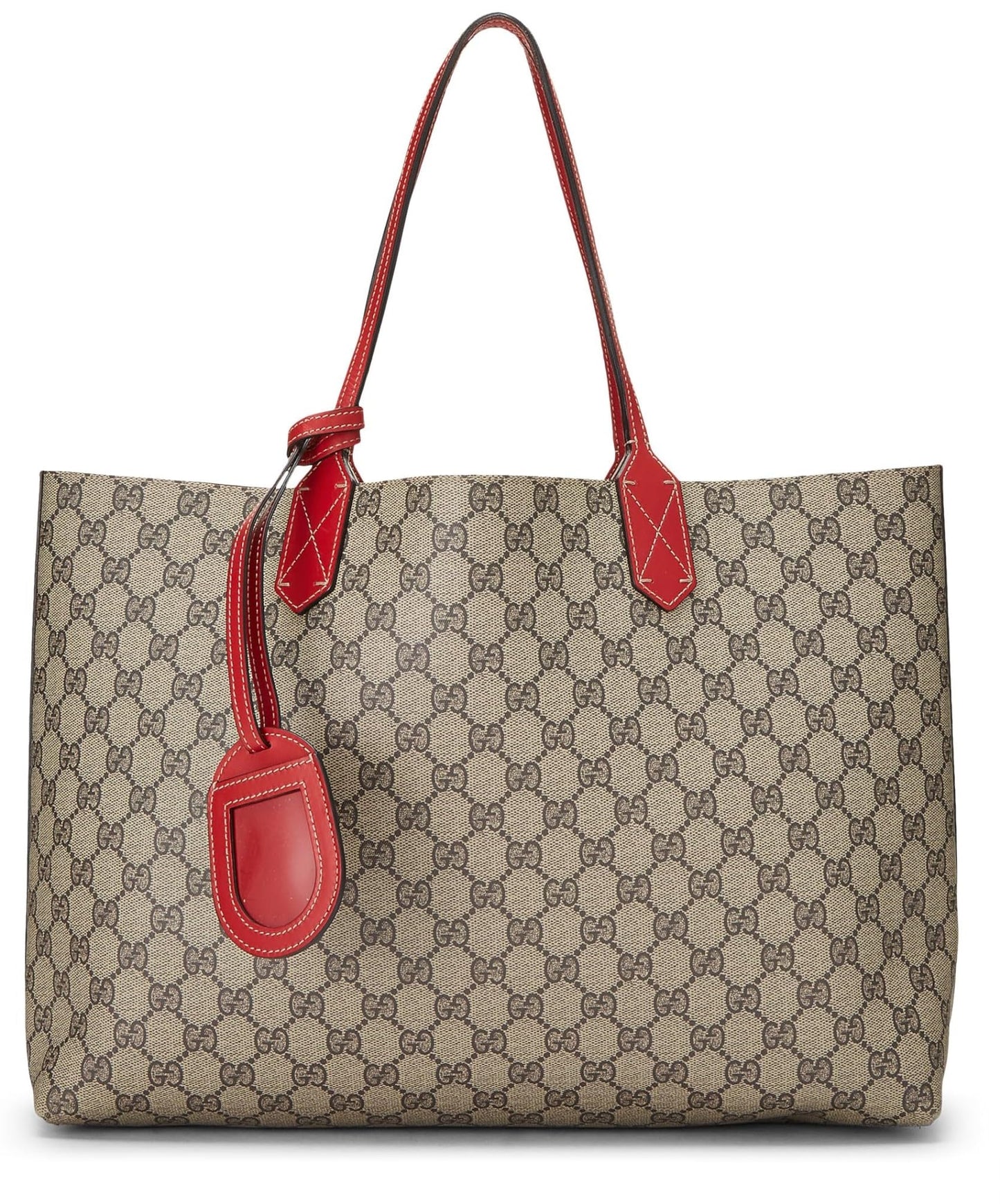 Gucci,  Red & Original GG Supreme Canvas Reversible Tote, Red