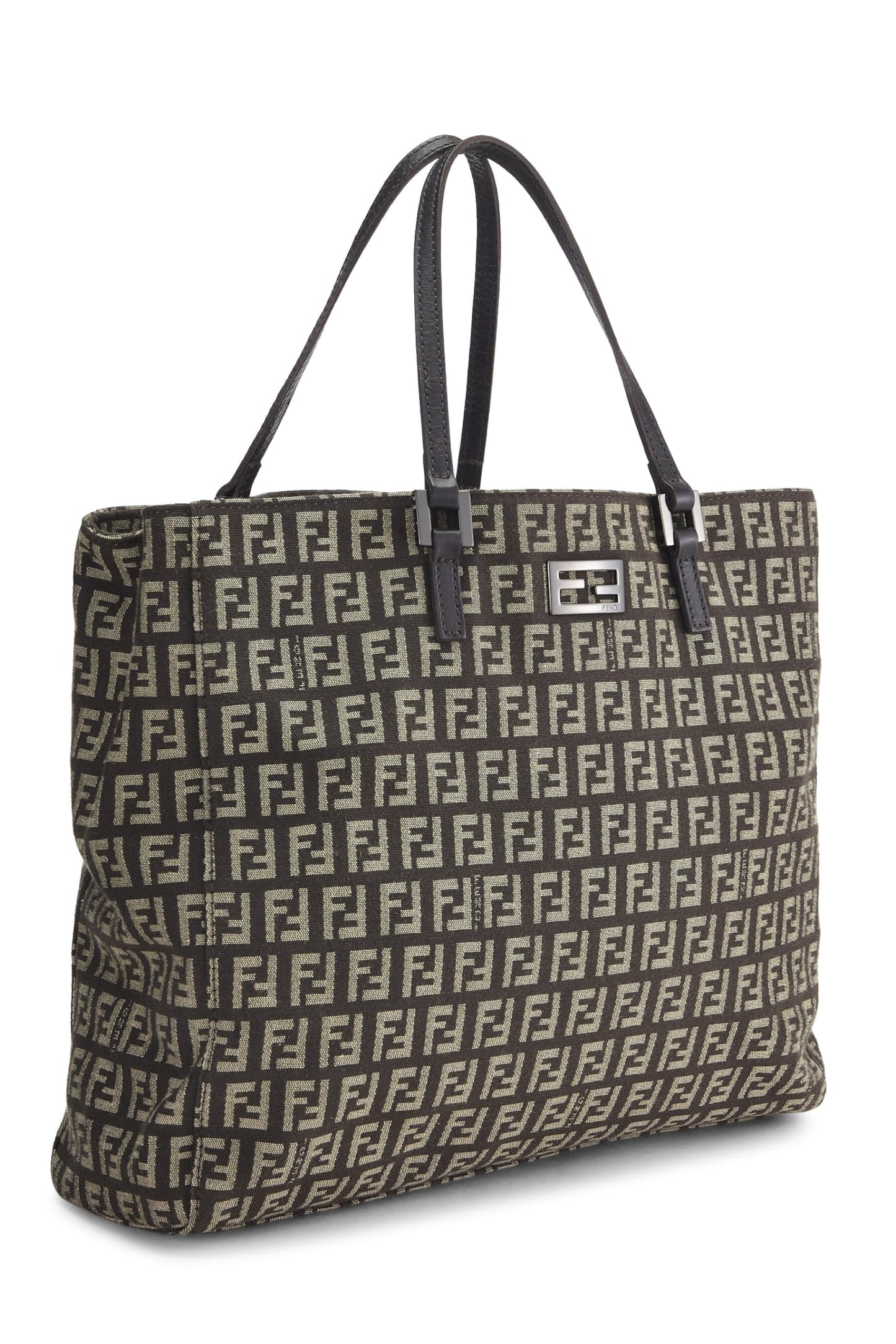 Fendi,  Brown Zucchino Canvas Tote, Brown