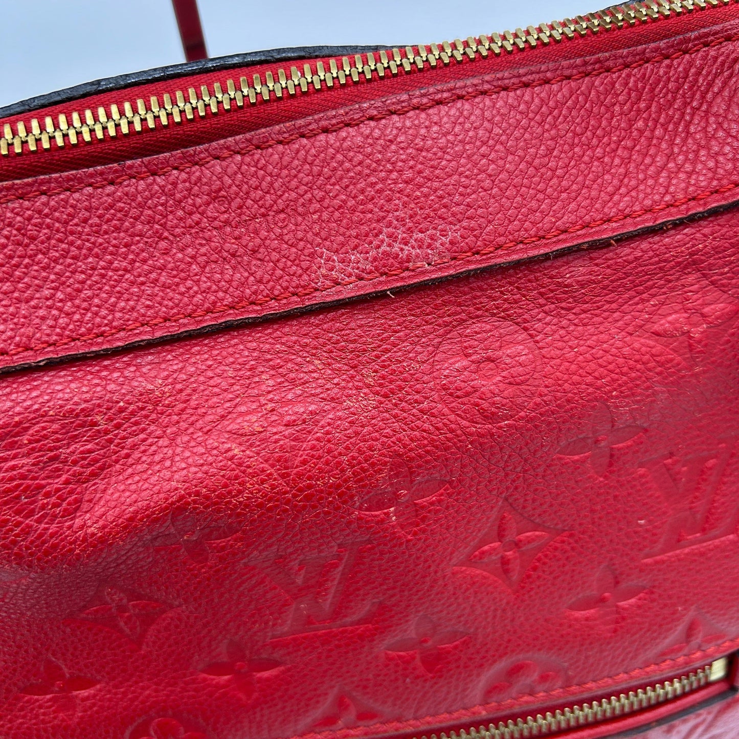 Louis Vuitton Monogram Empreinte Bastille PM Red Tote Bag