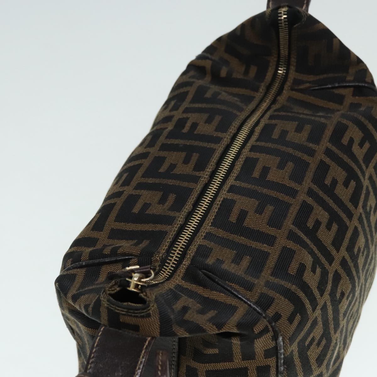FENDI Zucca Canvas Vanity Hand Bag Brown 92101