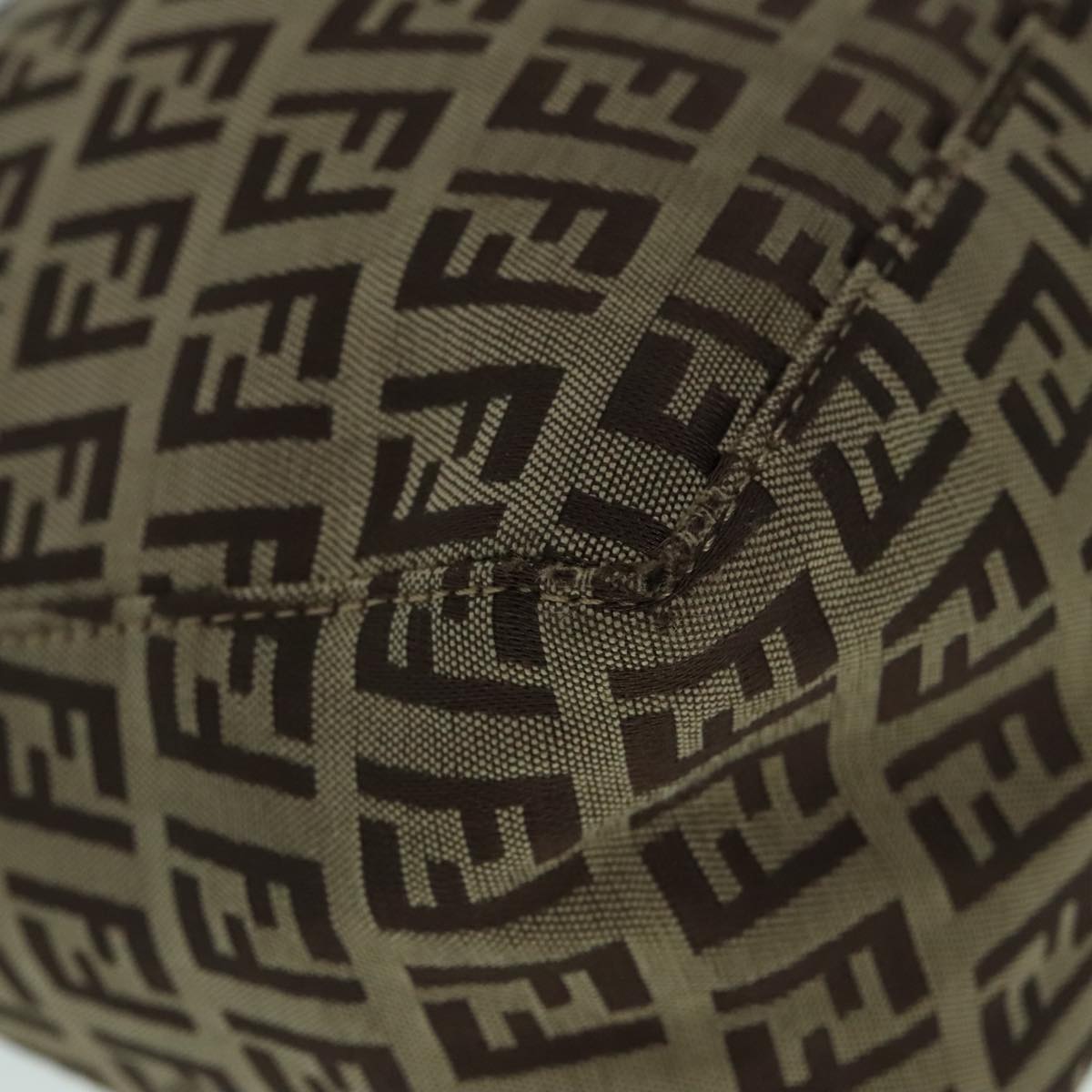 FENDI Zucchino Canvas Hand Bag Beige Brown 92979