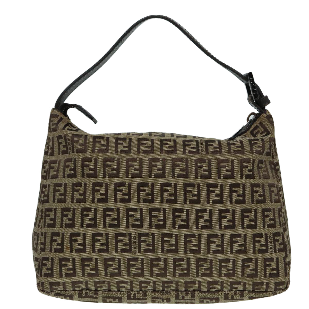 FENDI Zucchino Canvas Hand Bag Beige Brown 92979