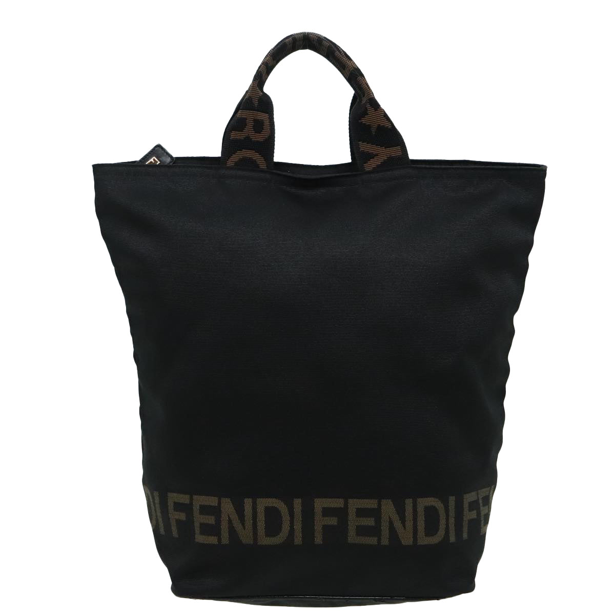 FENDI Hand Bag Nylon Black 92994