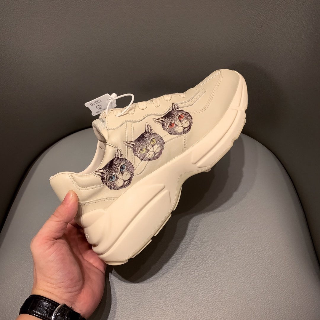 GLM-GCI  RHYTON VINTAGE TRAINER CAT  WHITE SNEAKER 142
