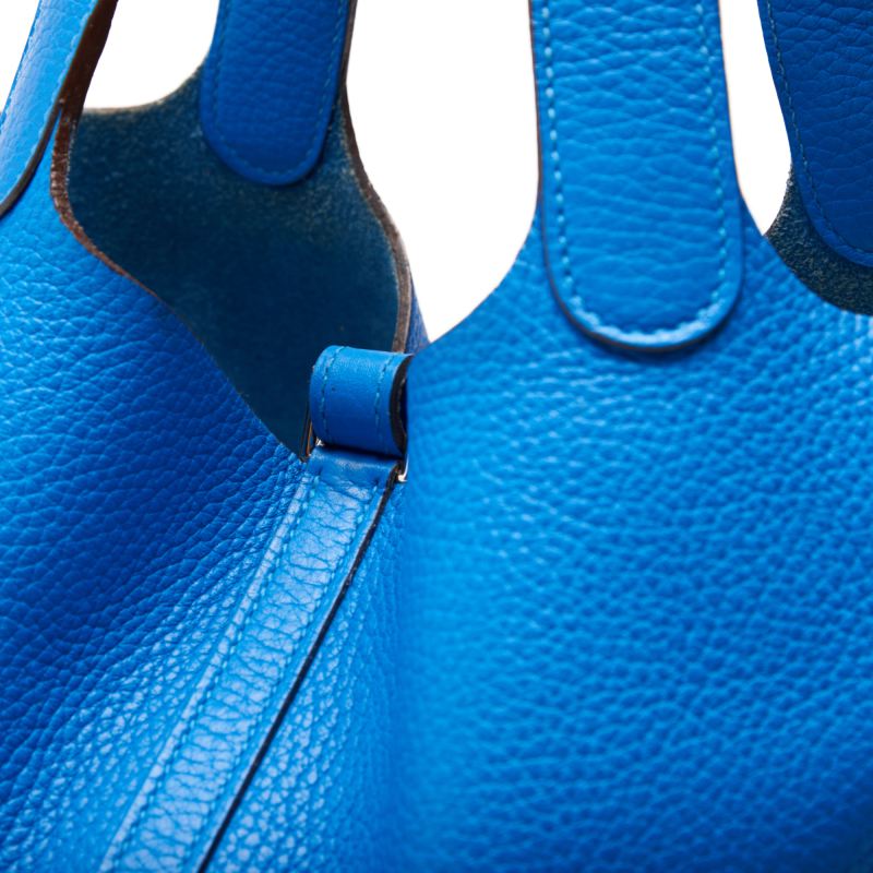 HERMES ERMES Picotin Lock MM Handbag  Clemence Blue Indra (Silver G ) Handbag  Handbag Lady Handbag Hybrid ÃƒÂ£Ã¢â€šÂ¬Ã‚Â DeliveryÃƒÂ£Ã¢â€šÂ¬Ã¢â‚¬Ëœ Eckham s Online