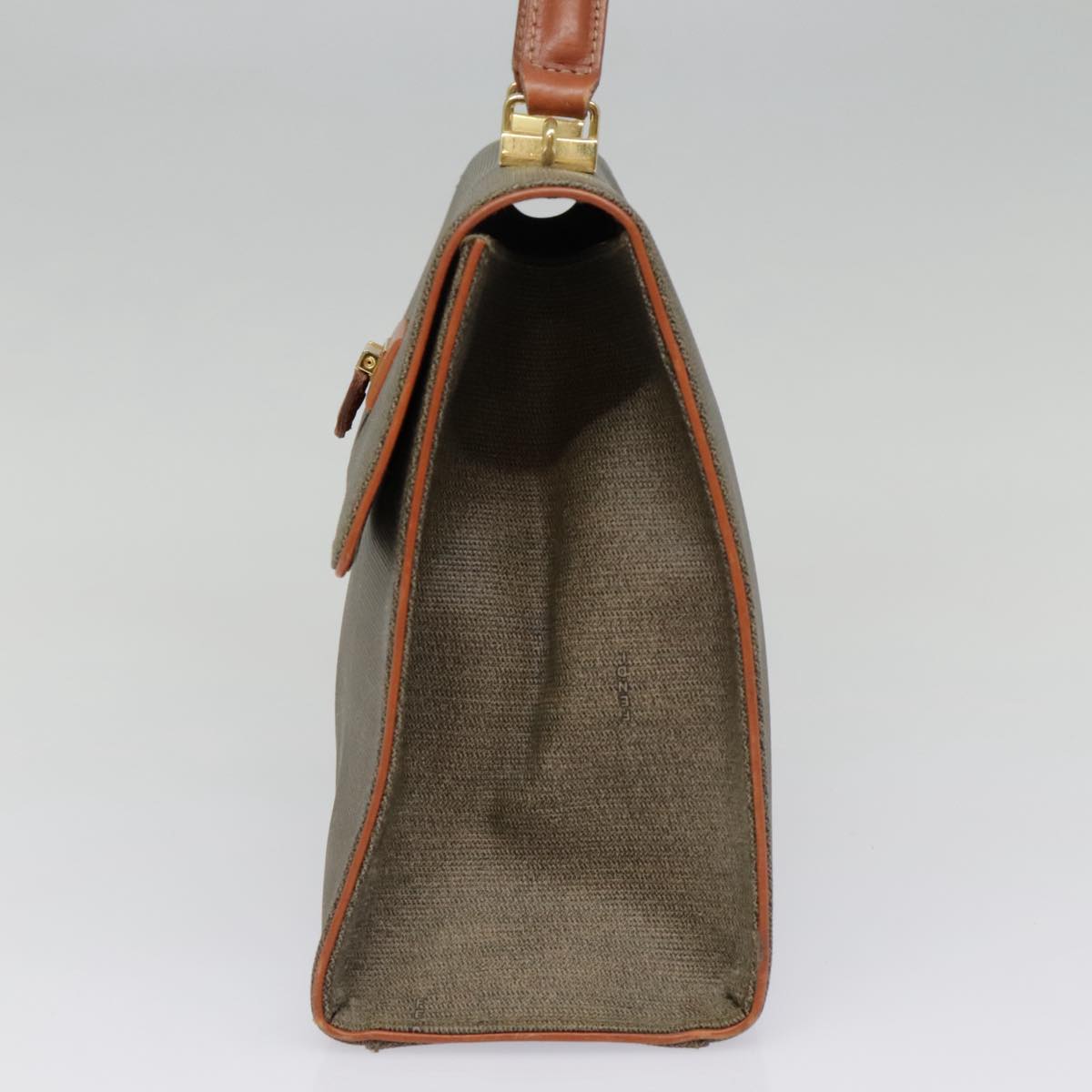 FENDI Hand Bag PVC 2way Gold Brown 94029