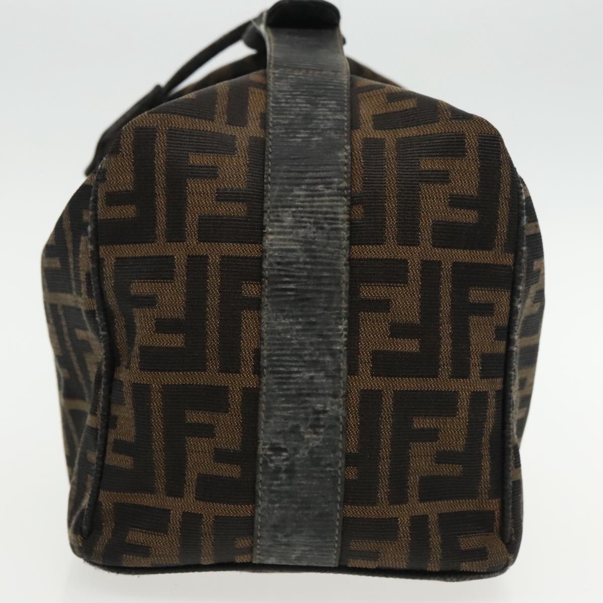 FENDI Zucca Canvas Vanity Hand Bag Brown Black 94131