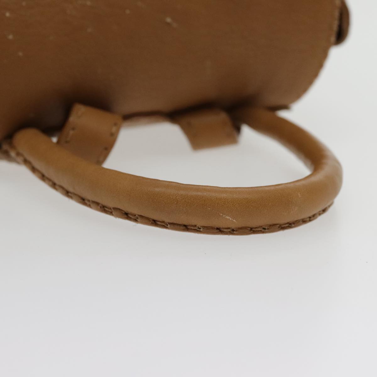 FENDI Backpack Leather Gold Brown 94235