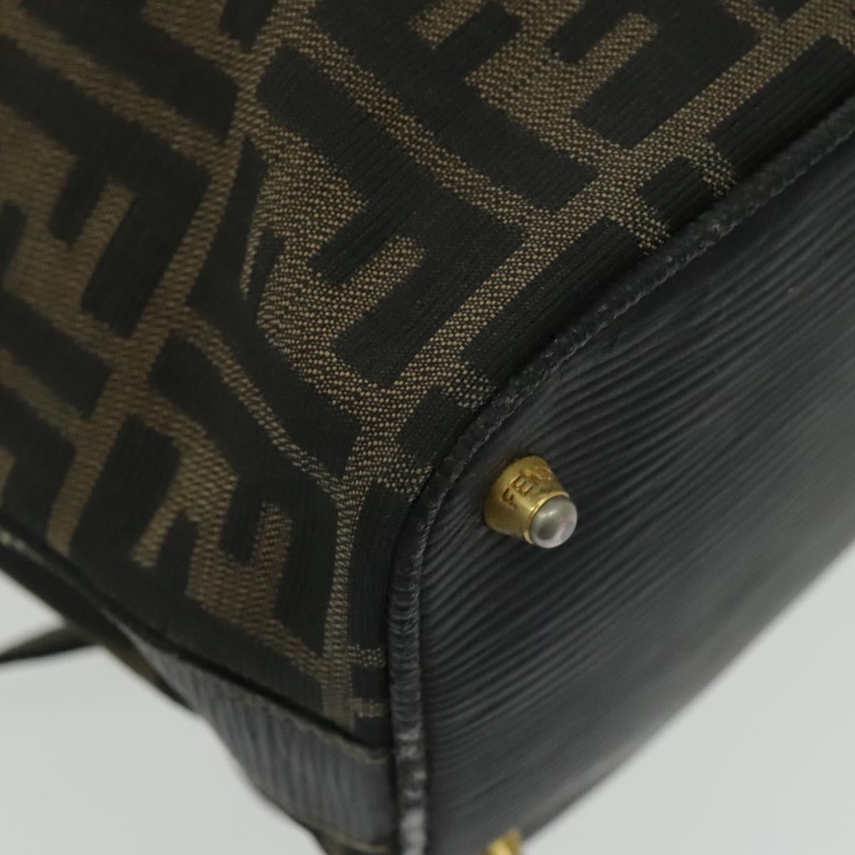 FENDI Zucca Canvas Backpack Brown Black Gold 94295