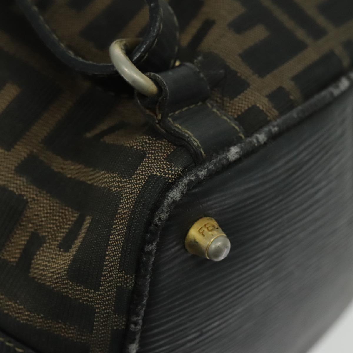 FENDI Zucca Canvas Backpack Brown Black Gold 94295