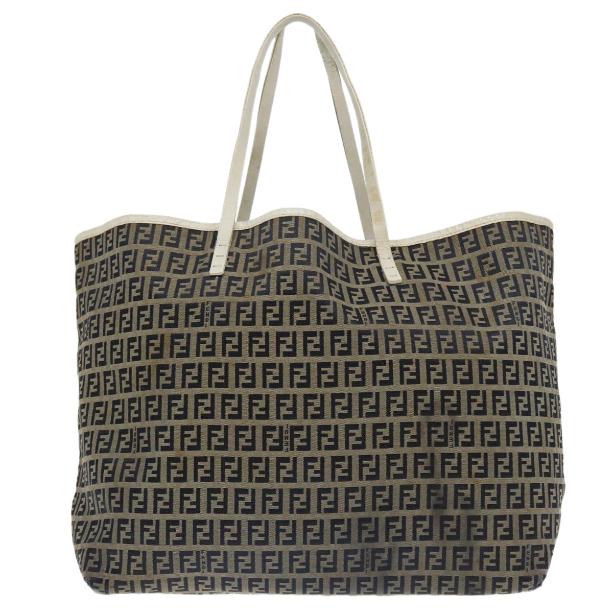 FENDI Zucchino Canvas Tote Bag Navy 94430