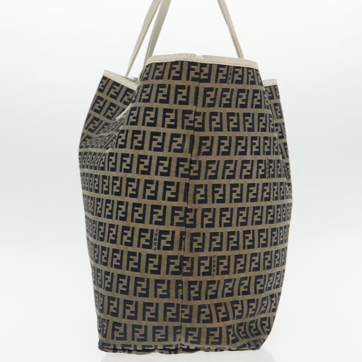 FENDI Zucchino Canvas Tote Bag Navy 94430