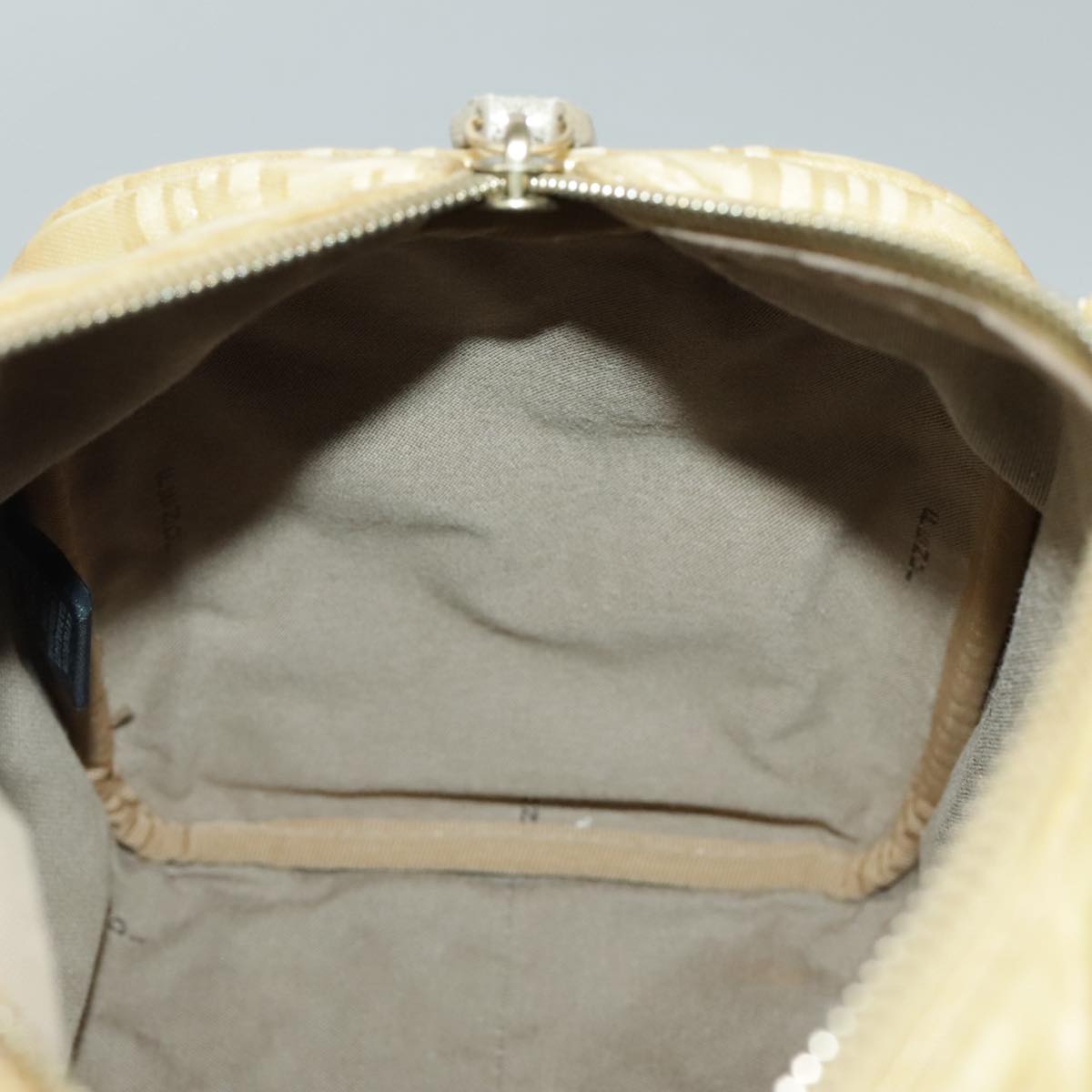 FENDI Zucchino Canvas Hand Bag Gold 94454