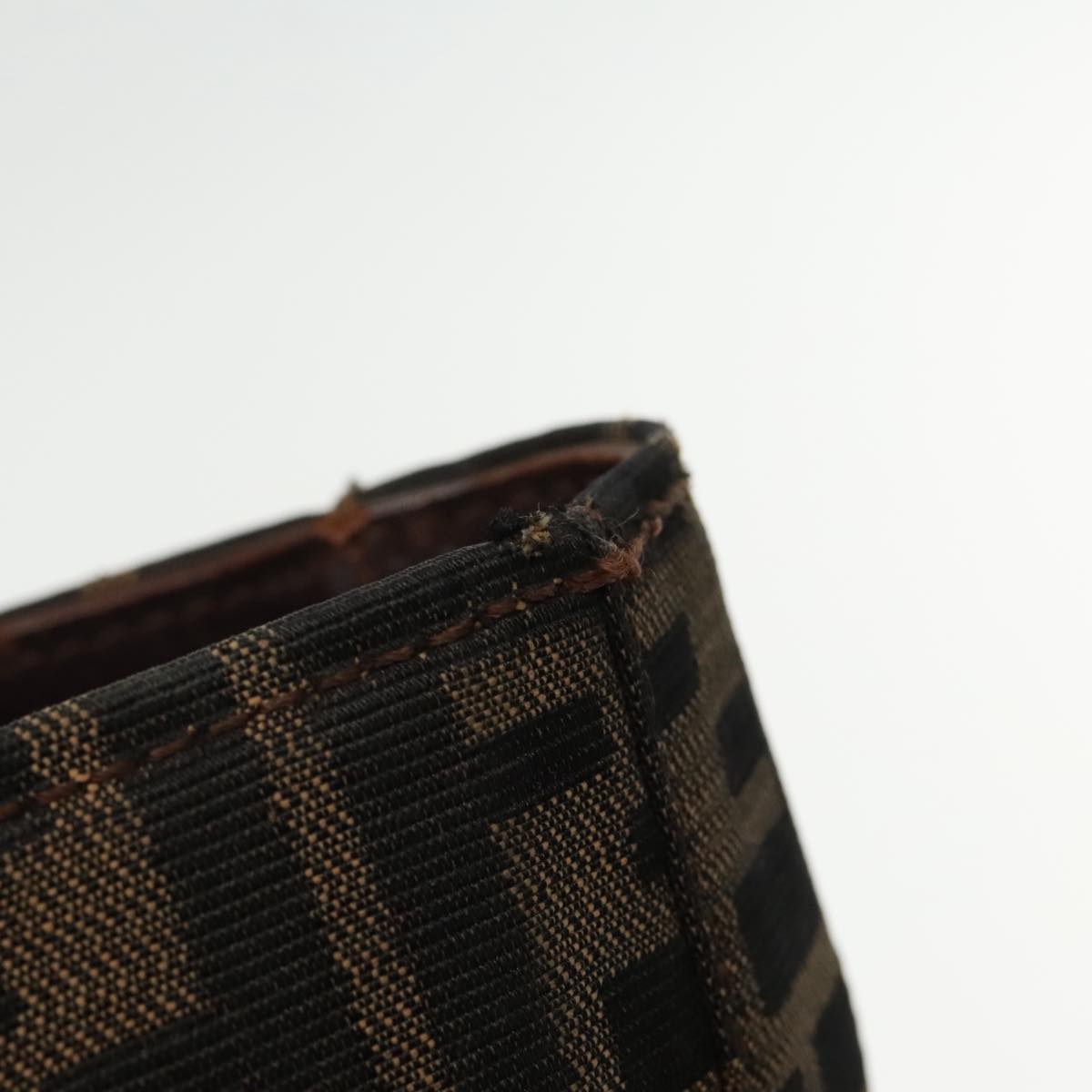 FENDI Zucca Canvas Tote Bag Brown Black Silver 94701