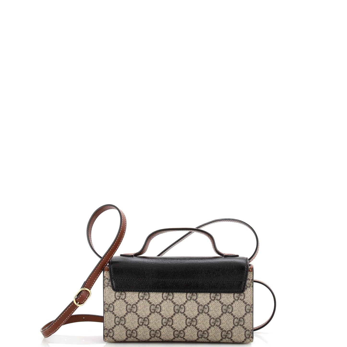 Padlock Top Handle Bag GG Coated Canvas and Leather Mini